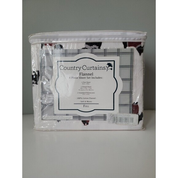Country Curtains 100% Cotton Soft and Warm 4 PC Dog Print Full Flannel Sheet Set - Picture 8 of 8